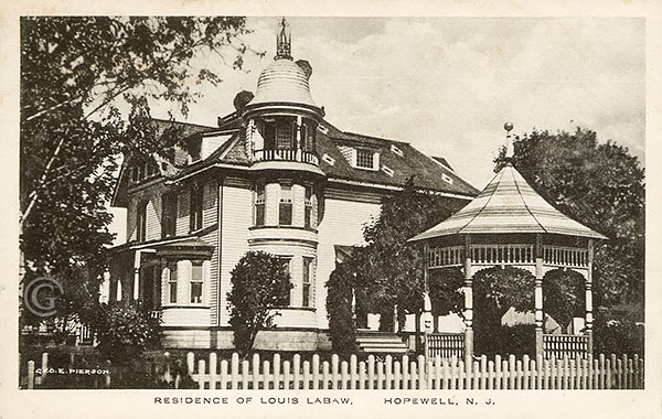 Labaw Residence on Louellen Street -- Vintage postcard, Hopewell NJ