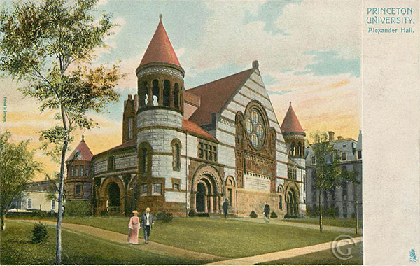 Alexander Hall, Princeton University -- Vintage postcard, Princeton NJ