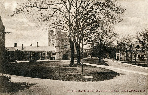 Blair Hall and Campbell Hall, Princeton University -- Vintage postcard, Princeton NJ