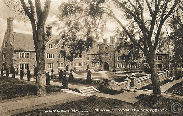 Cuyler Hall, Princeton University -- Vintage postcard, Princeton NJ