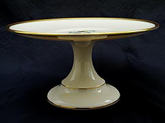 Product photo #100_2458 of SKU 21001104 (Lenox 1930s Pedestal Cake Stand, Hand-painted Bird Decoration)