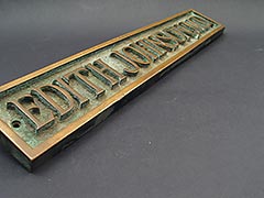 Product photo #100_3761 of SKU 21001186 (Edith Eugenie Johnson, M.D. – c.1920s Bronze Signage)