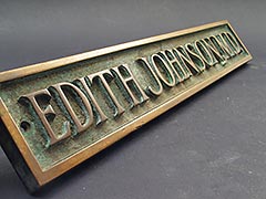 EDITH JOHNSON, M.D. — c.1920 Bronze Signage (Dr. Edith Eugenie Johnson, Palo Alto)