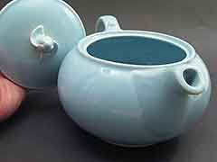 Product photo #100_5007 of SKU 21001193 (1940s Lu-Ray Pastels Blue Teapot, TS&T Taylor Smith & Taylor)