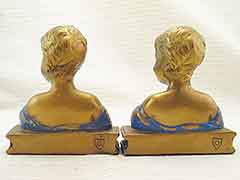 Product photo #100_5961 of SKU 21001235 (Desiderio “Laughing Boy” 1920s Armor Bronze Antique Bookends)