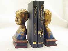 Product photo #100_5970 of SKU 21001235 (Desiderio “Laughing Boy” 1920s Armor Bronze Antique Bookends)