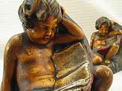 Product photo #100_6025 of SKU 21001238 (“Cherub Reading” Child 1910s Armor Bronze Antique Bookends)