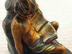 Product photo #100_6033 of SKU 21001238 (“Cherub Reading” Child 1910s Armor Bronze Antique Bookends)