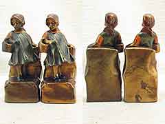 Product photo #100_6151 of SKU 21001245 (“Basket Case” Little Girl 1920s Armor Bronze Antique Bookends)