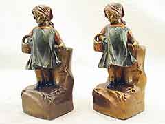 Product photo #100_6155 of SKU 21001245 (“Basket Case” Little Girl 1920s Armor Bronze Antique Bookends)