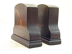 "Ink Well & Quill" Marquetry Wooden Bookends