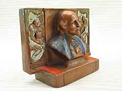 Product photo #100_6311 of SKU 21001255 (Shakespeare 1910s Pompeian Bronze Copper-clad Antique Bookend)