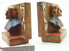 Product photo #100_6315 of SKU 21001255 (Shakespeare 1910s Pompeian Bronze Copper-clad Antique Bookend)