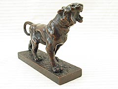 Product photo #100_6416 of SKU 21001260 (Roaring Tiger c.1925 Pompeian Bronze Bookend Statuette)