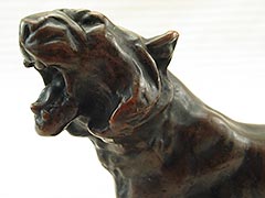 Product photo #100_6422 of SKU 21001260 (Roaring Tiger c.1925 Pompeian Bronze Bookend Statuette)