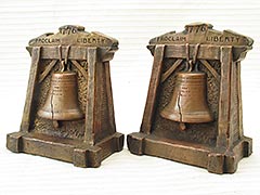 "Liberty Bell" Armor Bronze Bookends