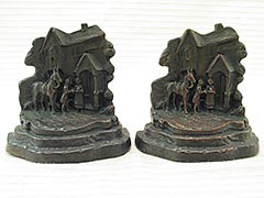 "A Welcome Guest" Armor Bronze Antique Bookends