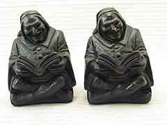 Product photo #100_6492 of SKU 21001263 (“Good Book” Monk Reading 1920s Armor Bronze Antique Bookends)