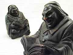 Product photo #100_6499 of SKU 21001263 (“Good Book” Monk Reading 1920s Armor Bronze Antique Bookends)