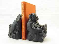 Product photo #100_6506 of SKU 21001263 (“Good Book” Monk Reading 1920s Armor Bronze Antique Bookends)