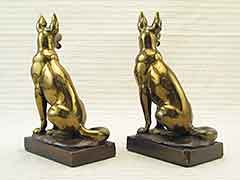 Product photo #100_6582 of SKU 21001267 (“German Shepherd” Dog 1920s Pompeian Bronze Antique Bookends)