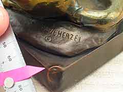 Product photo #100_6589 of SKU 21001267 (“German Shepherd” Dog 1920s Pompeian Bronze Antique Bookends)