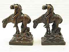 Product photo #100_6600 of SKU 21001268 (BIG 8-inch “End of the Trail” 1920s Galvano Bronze Bookends)
