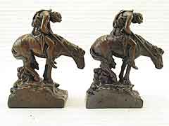 Product photo #100_6601 of SKU 21001268 (BIG 8-inch “End of the Trail” 1920s Galvano Bronze Bookends)