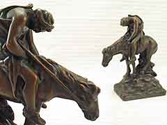 Product photo #100_6605 of SKU 21001268 (BIG 8-inch “End of the Trail” 1920s Galvano Bronze Bookends)