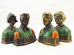 Product photo #100_6631 of SKU 21001328 (Two-pair “Dutch Couple” 1920s Pompeian Bronze Bookends)