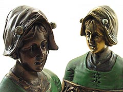 Product photo #100_6635 of SKU 21001328 (Two-pair “Dutch Couple” 1920s Pompeian Bronze Bookends)