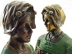 Product photo #100_6639 of SKU 21001328 (Two-pair “Dutch Couple” 1920s Pompeian Bronze Bookends)