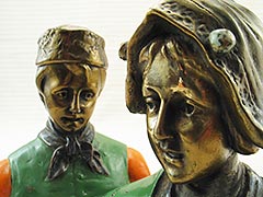 Product photo #100_6665 of SKU 21001271 (“Dutch Couple” 1920s Pompeian Bronze Bookends, Light Patina)