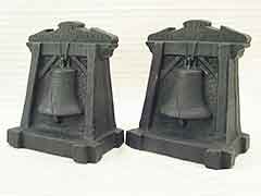 “Liberty Bell” 1910s Armor Bronze Antique Bookends