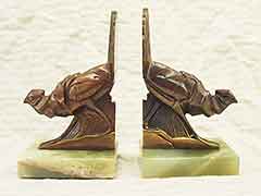 Product photo #100_7651 of SKU 21001311 (Ruffed Grouse 1920s Bronze Bird on Onyx Antique Bookends)
