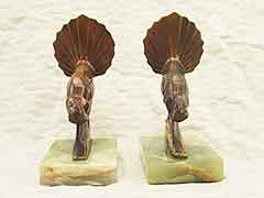 Product photo #100_7656 of SKU 21001311 (Ruffed Grouse 1920s Bronze Bird on Onyx Antique Bookends)