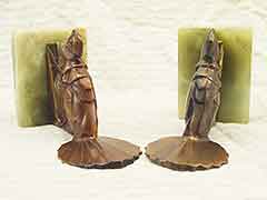 Product photo #100_7658 of SKU 21001311 (Ruffed Grouse 1920s Bronze Bird on Onyx Antique Bookends)