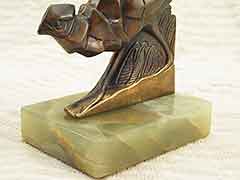 Product photo #100_7666 of SKU 21001311 (Ruffed Grouse 1920s Bronze Bird on Onyx Antique Bookends)