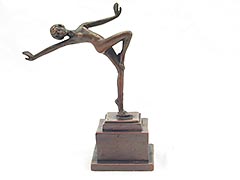"Dancing Girl" Nude Dancer Bronze Bookend