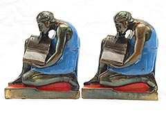 “Literature” Roman Scribe 1920s Pompeian Bronze Bookends