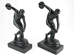 "Discus Thrower" Pompeian Bronze Bookends