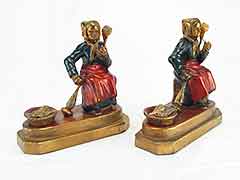 Product photo #100_7944 of SKU 21001324 (“Woman Spinning Yarn” 1920s  Armor Bronze Antique Bookends)