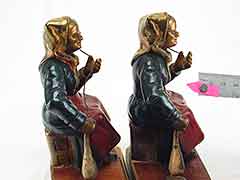 Product photo #100_7945 of SKU 21001324 (“Woman Spinning Yarn” 1920s  Armor Bronze Antique Bookends)