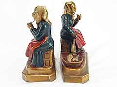 Product photo #100_7950 of SKU 21001324 (“Woman Spinning Yarn” 1920s  Armor Bronze Antique Bookends)