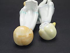 Product photo #100_8249 of SKU 21004001 (Hollohaza 1950s “Two Girls Reading” Porcelain Figurine)