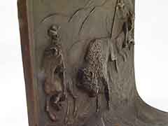 Product photo #100_8313 of SKU 21001332 (“Buffalo Hunt” Bison 1920s Solid Bronze Antique Bookends)