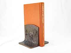 Product photo #100_8315 of SKU 21001332 (“Buffalo Hunt” Bison 1920s Solid Bronze Antique Bookends)