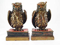 "Owl on Books" Pompeian Bronze #56 Antique Bookends
