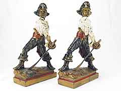 Product photo #100_8361 of SKU 21001334 (BIG 10-inch “Sword Ready Pirate” 1920s Pompeian Bronze Bookends)