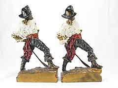 Product photo #100_8363 of SKU 21001334 (BIG 10-inch “Sword Ready Pirate” 1920s Pompeian Bronze Bookends)